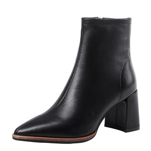 WETKISS Commercio All'ingrosso di Fascia Alta Su Misura <span class=keywords><strong>Donna</strong></span> Scarpe Autunno Inverno Caviglia Stivali Blocco Stivali Tacco Stivali di Pelle Delle Donne Scarpe - Product Image 4
