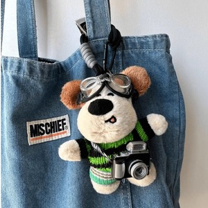 Plush Dog Keychain With <b>Camera</b> 3D Animal Shape Soft Toy For <b>Bags</b> Backpacks And Keychains - Product Image 2