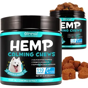 OIMMAI natürliche Eigenmarke Hundetraining 110pcs Lachs beruhigendes Knäueltier gesundes Essen Hundeschmacksball Haustier-Knäuelwaren