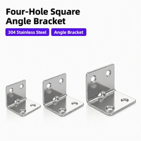 Support d'angle en acier inoxydable 304 durable en forme de L à 90 degrés avec 4 trous pour meubles, armoires et étagères