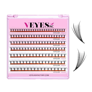 VEYELASH 7D Spike ventilateurs de volume préfabriqués 0.04MM Ultra-léger fait à la main certifié techniciens professionnels mat - Product Image 1