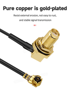 Câble d'antenne étanche SMA femelle à angle droit vers UFL RF1.13 pour extension de traceur GPS, idéal pour le suivi des véhicules et des actifs de flotte