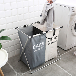 Panier à Linge Organisateur Pliable Imperméable à 3 Compartiments en Tissu Oxford avec Logo Personnalisé - Product Image 4