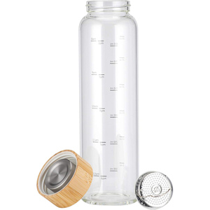 Botella de Agua de Vidrio de Borosilicato con Logotipo Personalizado, Reutilizable, Libre de BPA, a Prueba de Fugas, Apta para Lavavajillas, con Tapa de Bambú - Product Image 4