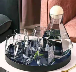 Bán buôn hình dạng kim cương kính bình bình với Bộ Kính - Product Image 6