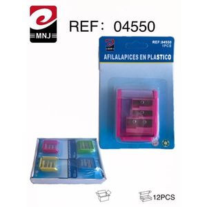 MNJ Plastic Pencil Sharpener Ref 04550 Pack Of 12PCS - Product Image 2