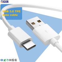 Kabel USB Tipe-C Berlapis PVC/Nylon 3A Pengisian Cepat Konduktor Tembaga Murni untuk Ponsel Komputer Kamera IOS Printer Earphone