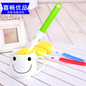 Brosse à biberon Aixin avec tête en éponge remplaçable, outil de nettoyage en plastique pour tasses et biberons - Product Image 5