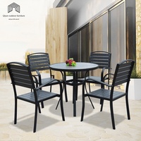 Ensemble de tables et chaises modernes en alliage d'aluminium imperméables pour extérieur, jardin, balcon, cour, salon de thé, usage extérieur