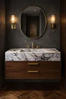 Dalles de marbre Calacatta Viola Brecciato de luxe authentiques pour comptoirs personnalisés, dessus de lavabo, tables basses, consoles et tables de chevet