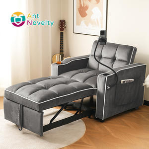 Sofá Cama Moderno 3 en 1 Desmontable con Portavasos y Soporte para Teléfono, Sofá Reclinable Tipo Banco para Dormir en Espacios Pequeños - Product Image 3