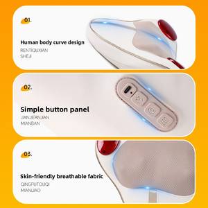 Almofada de Massagem Corporal Triangular Multifuncional Confortável com Controle de Tempo, 3 Modos de Massagem, 3 Níveis de Calor, Potência de 10W, Recarregável - Product Image 3