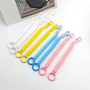 Bán Buôn Xoắn Ốc Có Thể Thu Vào Mùa Xuân Cuộn Dây <span class=keywords><strong>Keychain</strong></span> Căng Dây An Toàn Dây Đàn Hồi Vòng Chìa Khóa Với Tôm Hùm Vỗ Tay - Product Image 2