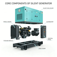 Geräuscharmes Weichai 40KW 50KVA Silent Dieselaggregat Einphasig 220V Schalldichtes Stromaggregat mit ATS Automatischer Startfunktion für Notstromversorgung