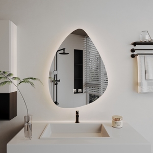 <span class=keywords><strong>Miroir</strong></span> mural intelligent d'hôtel moderne <span class=keywords><strong>Miroir</strong></span> de salle de bain ovale illuminé par lumière LED avec fonctions réglables pour le maquillage et le salon - Product Image 2
