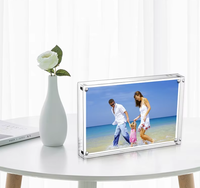 Cadre Photo Double Face Debout Clair Personnalisé Présentoir Photo Magnétique Sans Cadre Plastique Acrylique 4x6 A4 5x7 A5