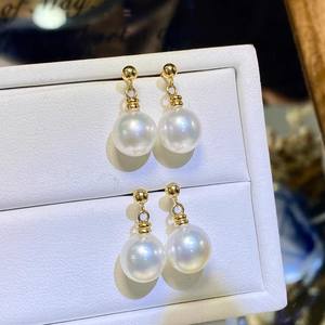 Accesorios de Perlas DIY, Bandeja Vacía para Pendientes de Plata S925 con Cuentas de 8-9 mm, Pendientes de Joyería de Plata a la Moda, Accesorio 22578DIY - Product Image 4