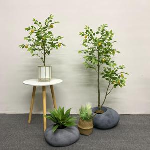 Plantas Artificiales de Limón Hechas a Mano <span class=keywords><strong>en</strong></span> Macetas de Material PU Duradero, Decoración para el Hogar y la Oficina, Interior/Exterior, Nueva Casa - Product Image 6