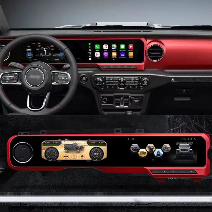 voiture radio écran tactile lcd tableau de bord voiture tech multifonction  numérique instrument pour jeep wrangler jl 2018 2019 2020 2022