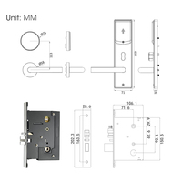 Serrure de poignée de porte de chambre d'hôtel intelligente programmable Locstar Supplier, standard ANSI, avec système logiciel de gestion