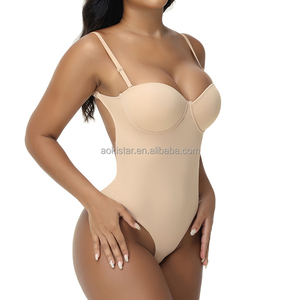 Sexy T-shaped Crotch <strong>Backless</strong> Halter Shaper <strong>Bodysuit</strong> One-Piece Corset Cinching Chest-Supporting <strong>Underwear</strong> Made of Spandex Nylon - Product Image 2