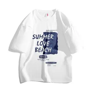 남성과 여성을 위한 NASA 합동 여름 트렌디 브랜드 순면 반팔 티셔츠, 트렌디한 루즈하고 다재다능한 커플 스타일 하프