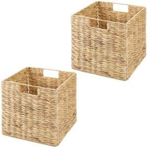 Laundry Room Dirty Clothes Storage Dump Basket Tiered Wall Mount Baskets Seagrass Woven <strong>Cube</strong> Bin Small Decorative <strong>Rattan</strong> - Product Image 6