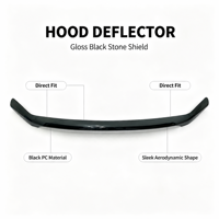Pare-soleil avant à ajustement direct pour Toyota FJ Cruiser, en plastique PC noir brillant, protection de capot, déflecteur aérodynamique anti-pierres et insectes