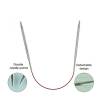 Juego de Agujas de Tejer Circulares Intercambiables de Acero Inoxidable en 6/12 Tamaños, 5cm y 8cm, Lisas y Pulimentadas, para Proyectos de Tejer a Mano