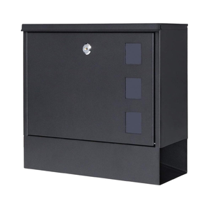 Factory Direct Large Capacity Black Waterproof Wall Mount Mailbox Metal <strong>Outside</strong> <strong>Letter</strong> <strong>Box</strong> with Key Lock for Front Door Fence - Product Image 1