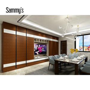 Luxury <strong>Wooden</strong> Panel TV Stand with Electric Hidden Doors for Living Room &amp; Kitchen Contemporary Display Cabinet - Product Image 4