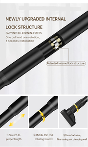 ARODDY-<span class=keywords><strong>Tringle</strong></span> <span class=keywords><strong>à</strong></span> rideau et tuyau de douche ajustable et personnalisé, <span class=keywords><strong>sans</strong></span> <span class=keywords><strong>perçage</strong></span> de fenêtre, vente en gros de 62.9 <span class=keywords><strong>à</strong></span> 98.4 pouces, extensible - Product Image 6