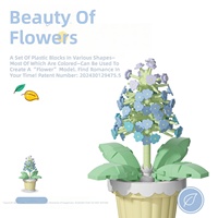 Blok Bangunan Tanaman Hyacinth dalam Pot 202PCS Model Bunga Mainan Susun Dekorasi Meja Set Hadiah