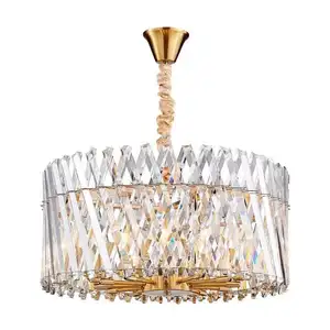 Crystal Hanging Light Fixture Round Crystal Chandelier Drop Lamp for Living room Dining room Restaurant Cafe