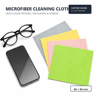 Chiffon de nettoyage en microfibre multicolore pour essuyer les écrans et les lunettes, éliminer les traces de doigts, vente en gros OEM