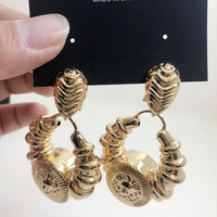 Boucles d'oreilles créoles pendantes de luxe Sunbelle Jewelry Dubai, style africain ajouré, haute qualité