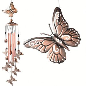 Dropshipping Shopify Wind Chimes Outdoor Clearance Butterflies Aluminum Tube <b>Windchime</b> - Product Image 6
