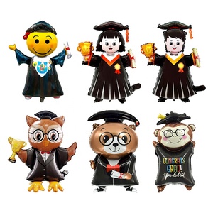 Félicitations pour la cérémonie des diplômes Ballons en <span class=keywords><strong>film</strong></span> aluminium Ballons hélium pour la remise des diplômes Owl Master Mylar Retour à l'école Fournitures de fête - Product Image 2