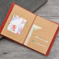 Journal de voyage cahier planificateur accessoires taille de passeport régulier porte-carte poche 3 pièces papier Kraft porte-fichier
