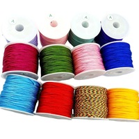 Cordon en nylon satiné de 1 mm pour bracelets Shambala, cordon pour nœuds chinois, cordon en soie synthétique satinée pour bijoux