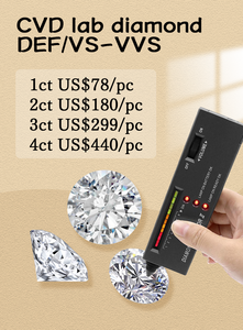 ราคาโรงงาน เพชรกลม 1 กะรัต เพชรเพาะเลี้ยงในห้องปฏิบัติการ CVD HPHT DEF VS VVS เพชรสังเคราะห์แบบหลวม - Product Image 3