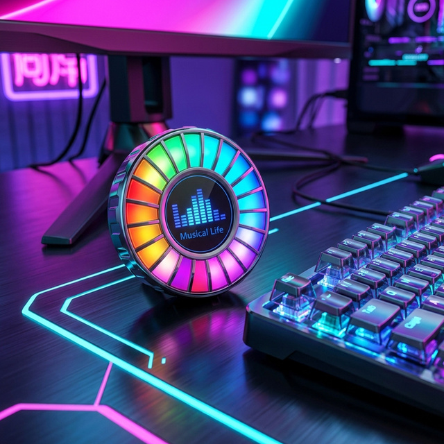 Dynamic RGB Voice Activated Rhythm Lamp for Car Air Vent and Desktop Decor with Aromatherapy