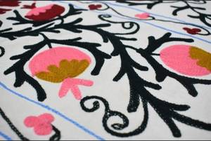 Jeté de lit, couvre-lit, tapisserie murale, nappe, broderie Suzani 100 % coton faite à la main, décoration bohème pour la maison, B2B Sup - Product Image 4