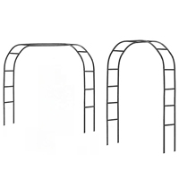 Arche de jardin en fer noir, treillis métallique pour mariage en extérieur, fête nuptiale, support pour plantes grimpantes, ensemble de décoration