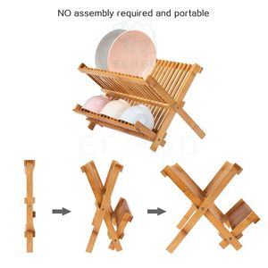 ชั้นคว่ำจานทำจากไม้ไผ่ทนทานสำหรับห้องครัว - Product Image 6