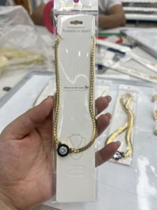 Nuevo y Popular Collar y Pendientes de Turquía, Acero Inoxidable, Oro, Circonita, Piedras Preciosas, Collar con Diamantes - Product Image 5