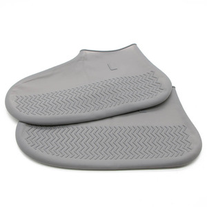 Couvre-chaussures de pluie en silicone, courts, antidérapants, imperméables, pour usage extérieur, gris - Product Image 1