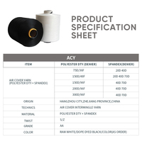 Singda ACY SCY fil polyester DTY 150D/96F avec fil de couverture d'air Spandex 40D 70D pour le tricot