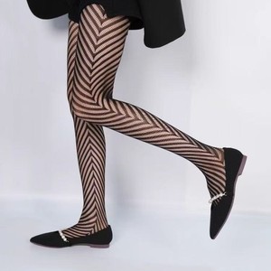 Summer Jacquard Openwork Fishnet Stockings Black 15D Thin Sheer Women's Pantyhose Diamond Pattern High Elastic - Product Image 5