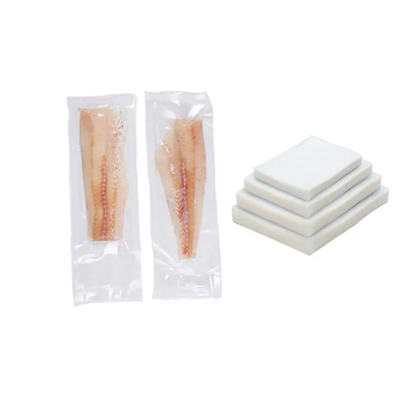 Custom Transparent Pa+Pe+Evoh Co-Extrusion Plastic Food Meat Seafood Vacuum Pouch Packing Seal Plastic Bags